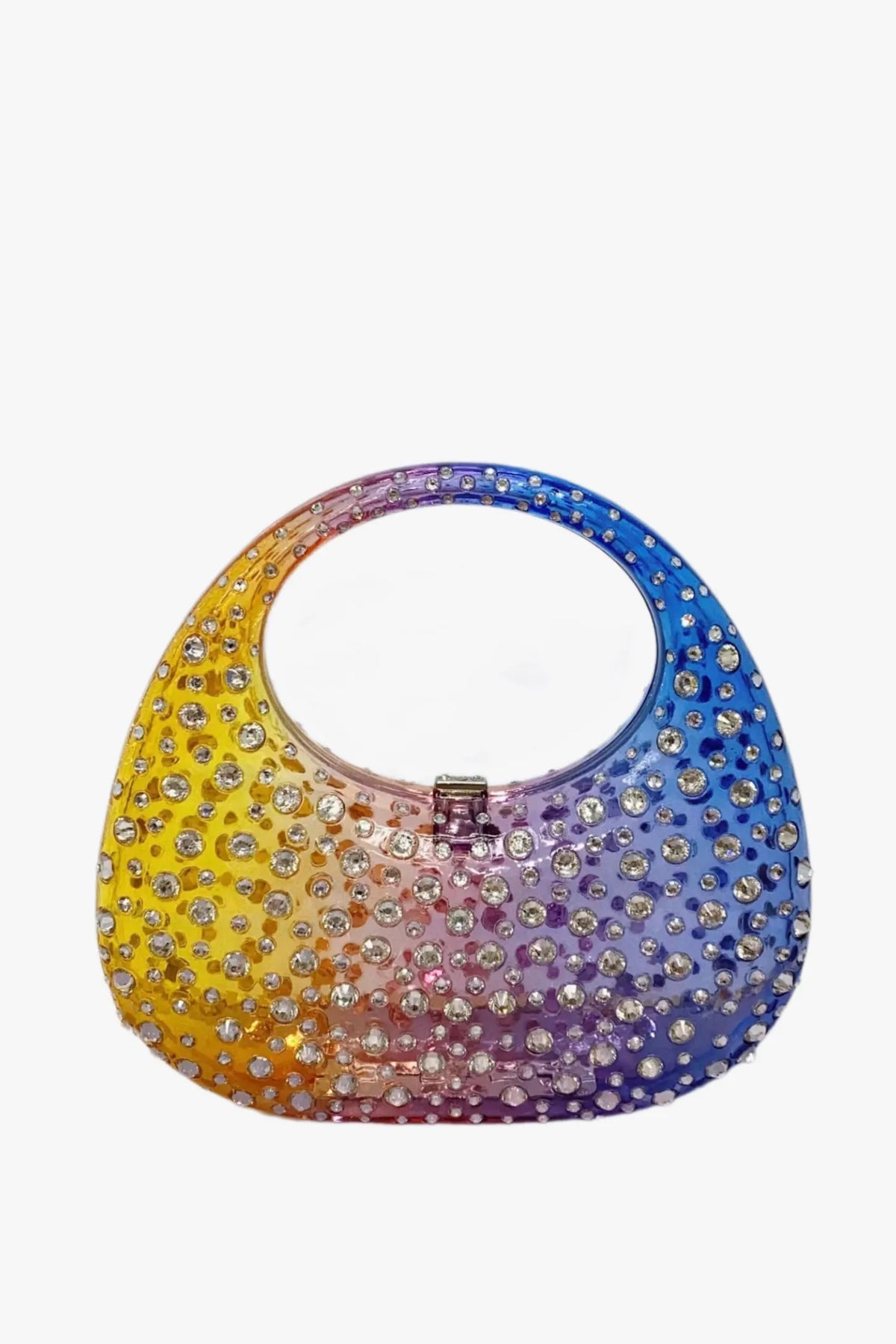 Annabel Clear Crystal Embellished Acrylic Clutch Flowering Girl