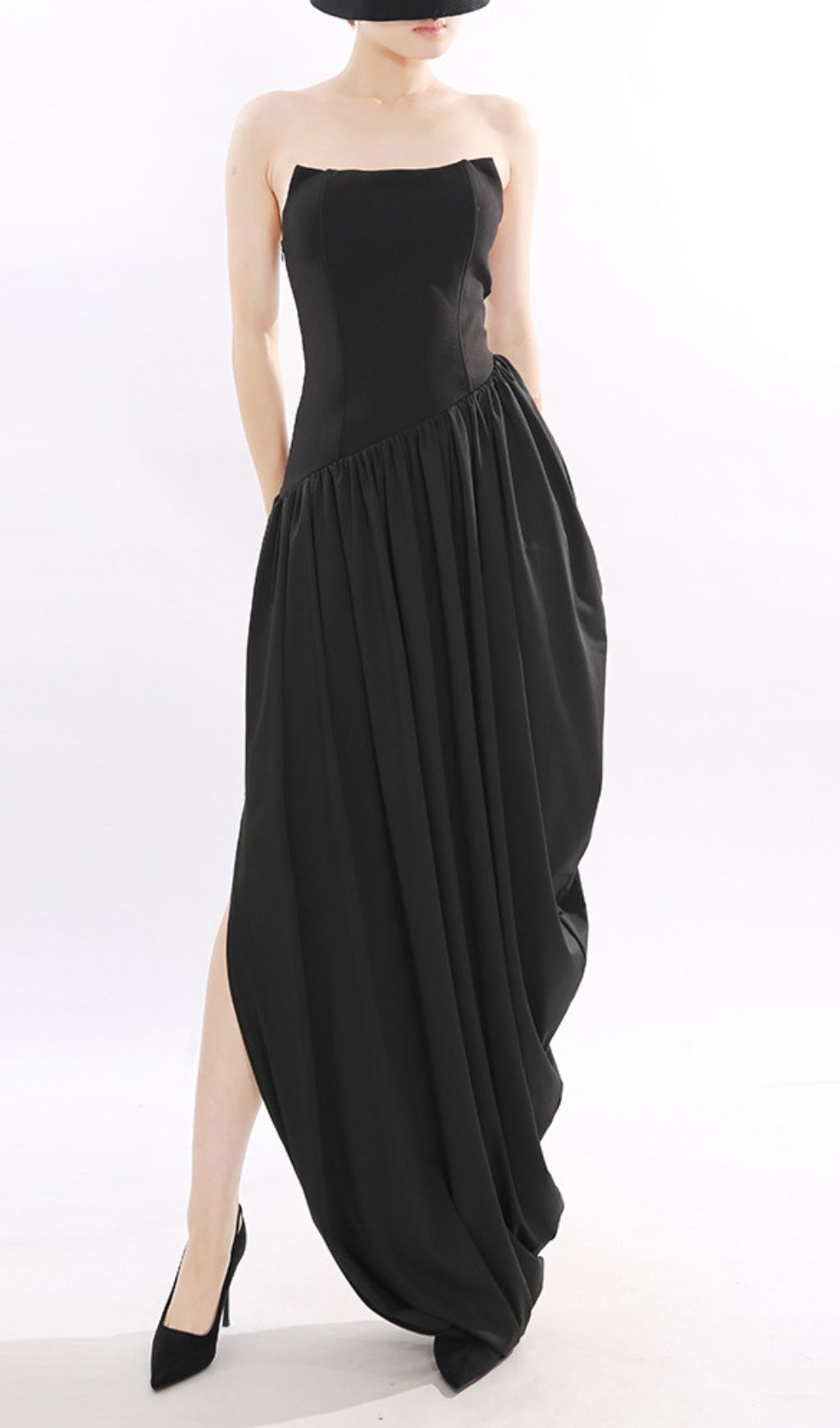 Jethra Black Strapless Maxi Dress Flowering Girl