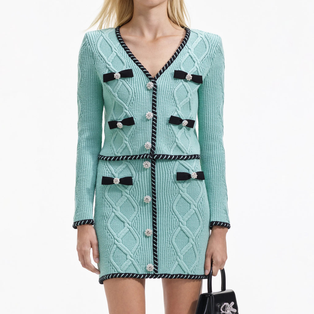 MINT CABLE KNIT MINI SKIRT Flowering Girl