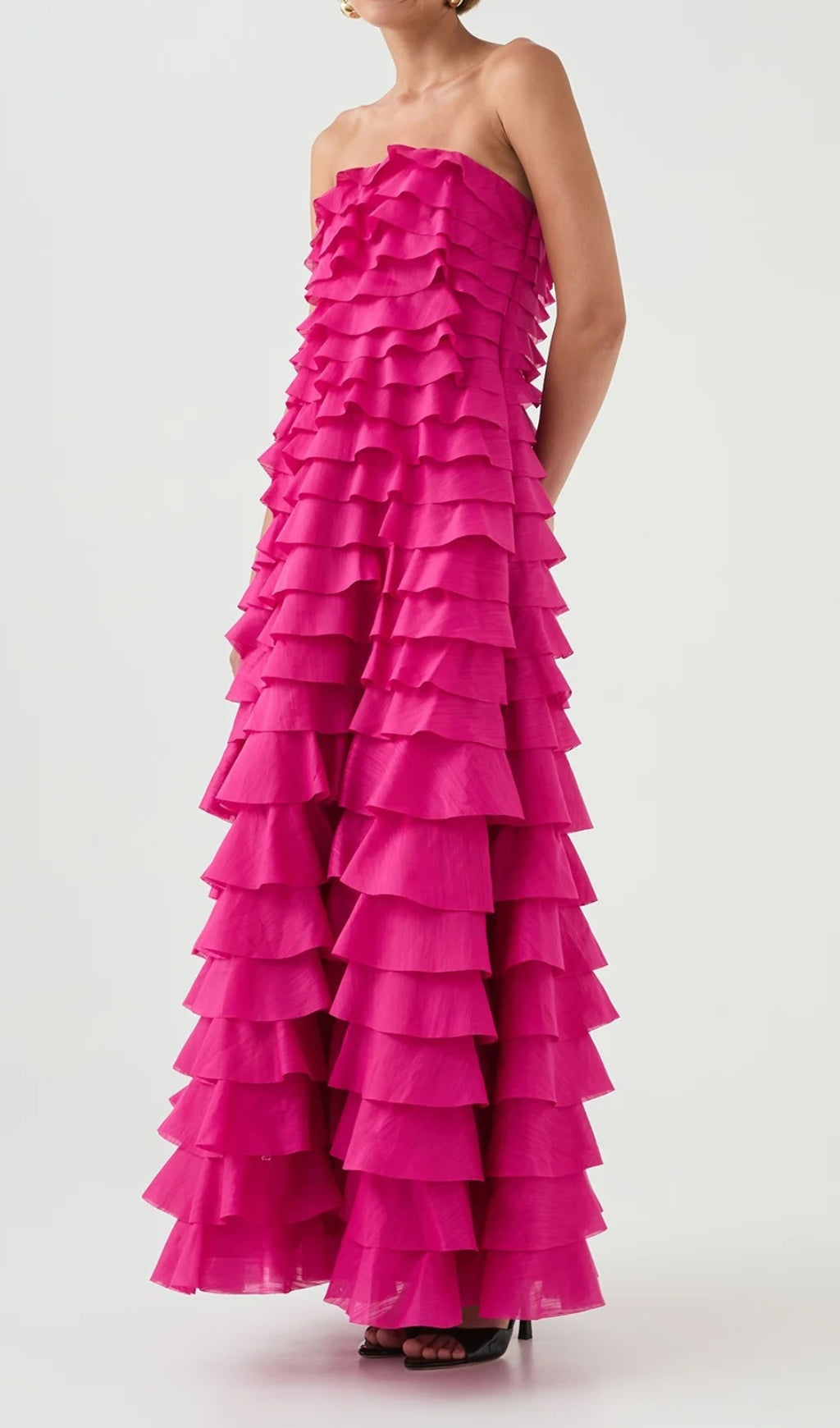 Dasani Pink Strapless Layered Maxi Dress Flowering Girl