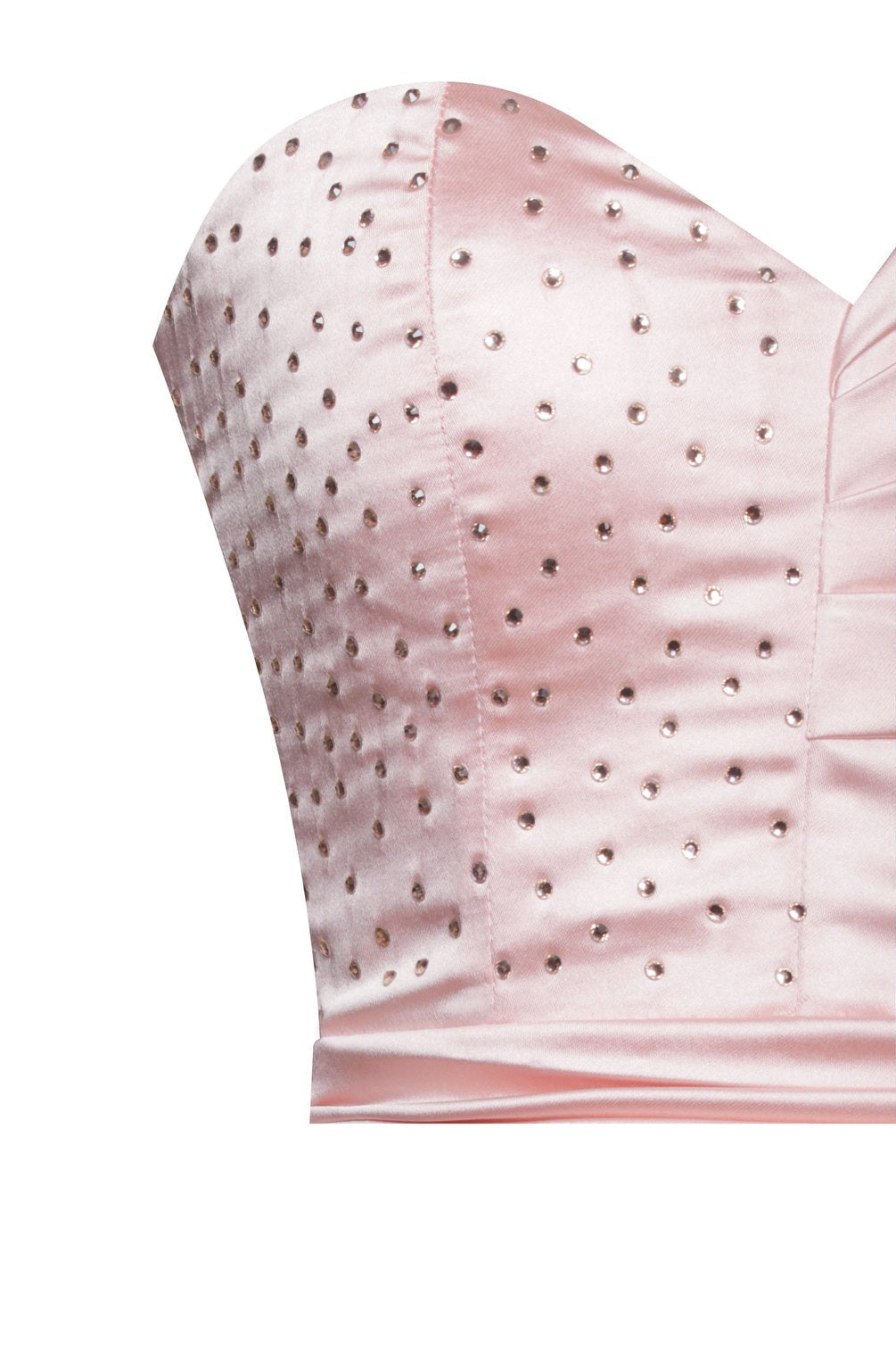 Pink Strapless Satin Bodycon Mini Dress Flowering Girl
