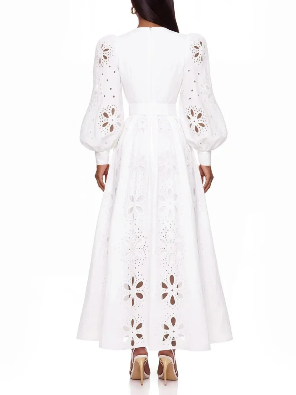 Elvokai V Neck Cutout Maxi Dress Flowering Girl