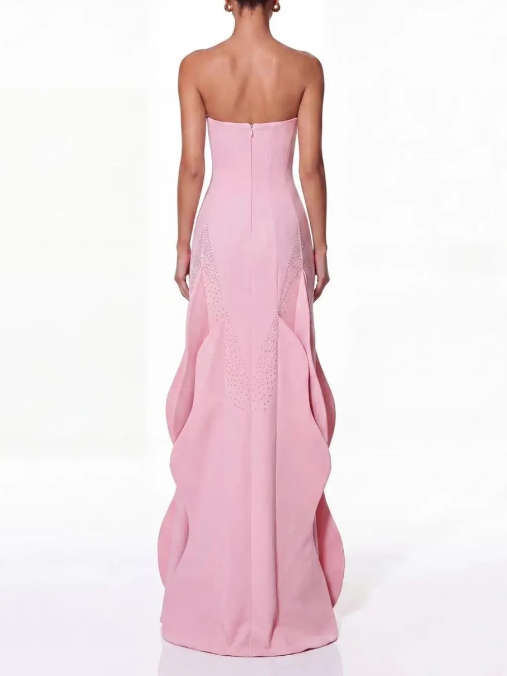 Noven Strapless Ruffle Maxi Dress Flowering Girl