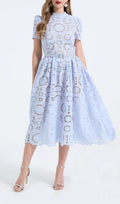 Floral Lace Midi Dress - Blue Flowering Girl