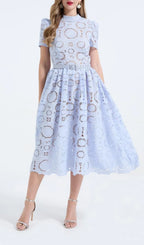 Floral Lace Midi Dress - Blue Flowering Girl