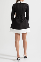 Tiaia Floral Appliqué Contrast Mini Dress - Black Flowering Girl