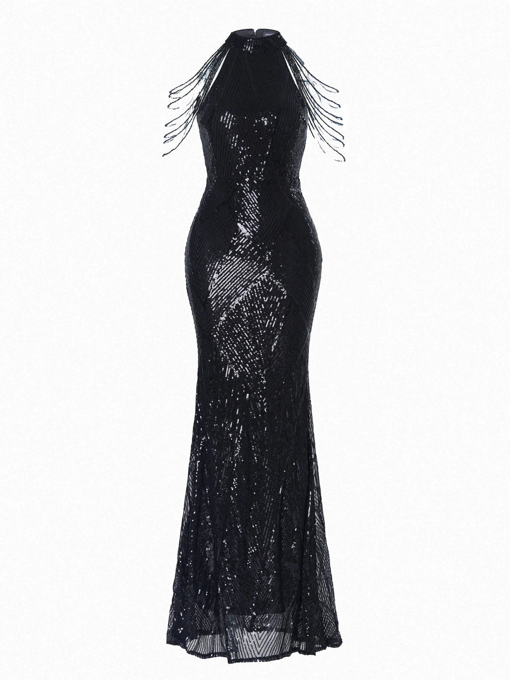 Cold Shoulder Beads Chain Cocktail Dress Flowering Girl