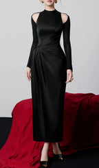 Kerryn Black Long Sleeve Maxi Dress Flowering Girl