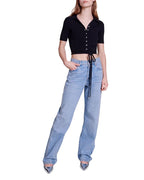MOSEAL RHINESTONE SNAP CROP TOP Flowering Girl