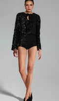 Nerissa tie-front sequinned jacket Flowering Girl