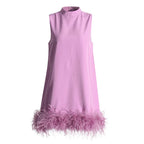 Feather Mini Dress Flowering Girl