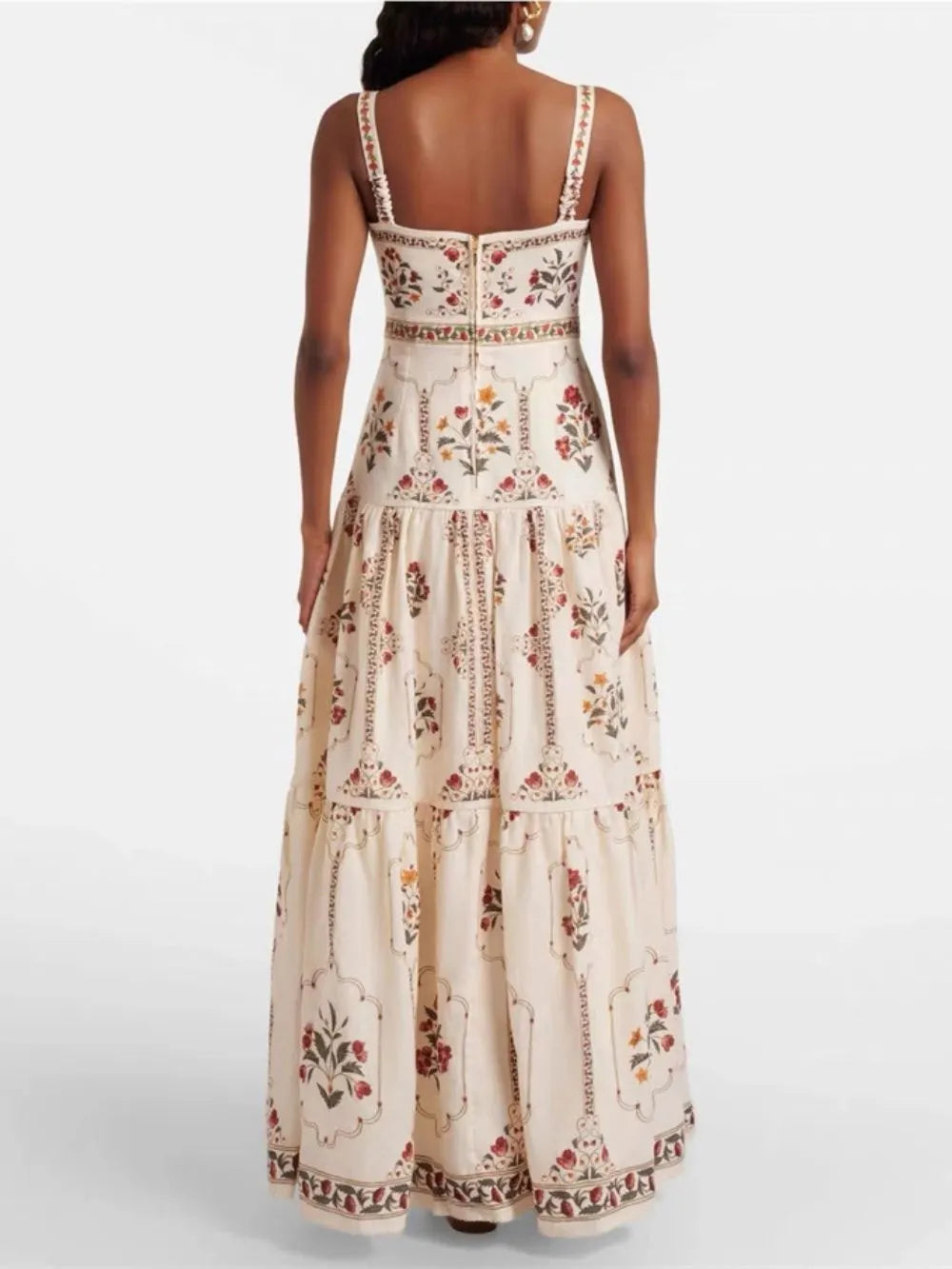 Meabh Strappy Printed Maxi Dress Flowering Girl