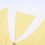 Madeline Yellow Short Sleeve Knit Mini Dress Flowering Girl