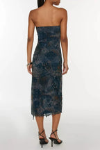 Mesh Strapless Midi Dress Flowering Girl