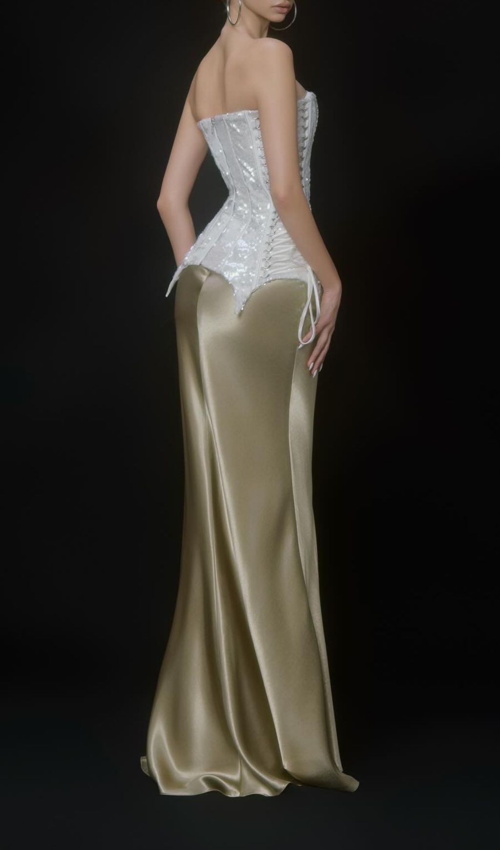 Kele Sequin Top & Satin Skirt Set Flowering Girl