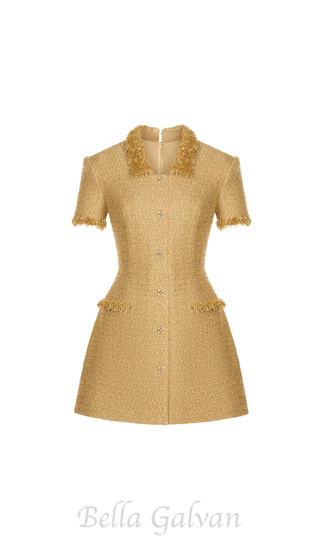 gold embellished mini dress Flowering Girl