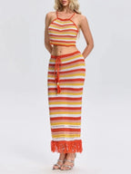 Sevelia Stripe Knitted Skirt Set Flowering Girl