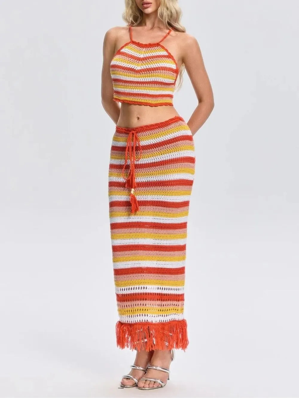 Sevelia Stripe Knitted Skirt Set Flowering Girl