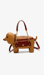 Khari Brown Dog-shaped Bag Flowering Girl