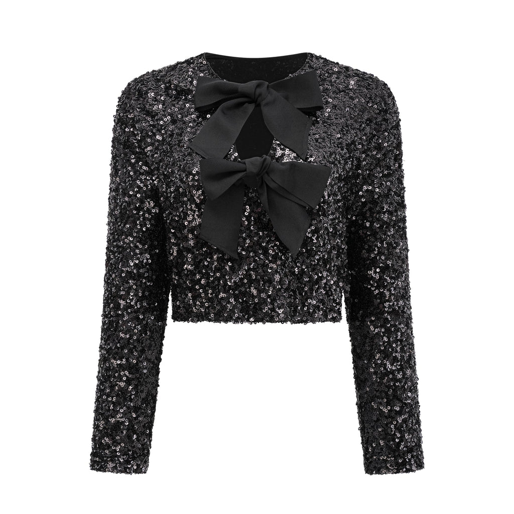 Nerissa tie-front sequinned jacket Flowering Girl
