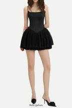 celeste lace bowknot backless mini dress in black Flowering Girl