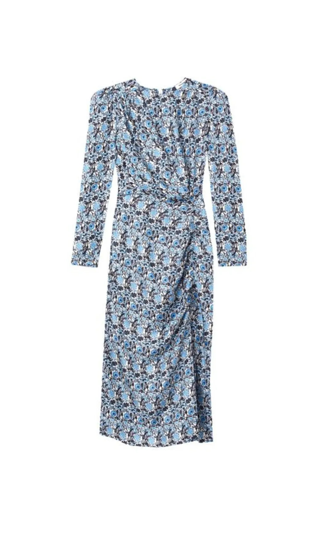 LISE LONG SLEEVE SILK MIDI DRESS Flowering Girl