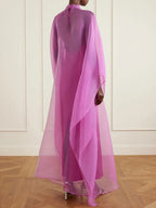 Marlen Strappy Maxi Dress With Mesh Overlay Flowering Girl
