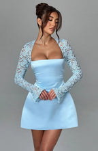 Sadie Mini Dress - Blue Flowering Girl