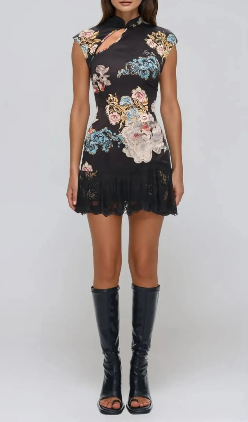 Tyveris Floral Lace Mini Dress Flowering Girl