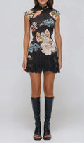 Tyveris Floral Lace Mini Dress Flowering Girl