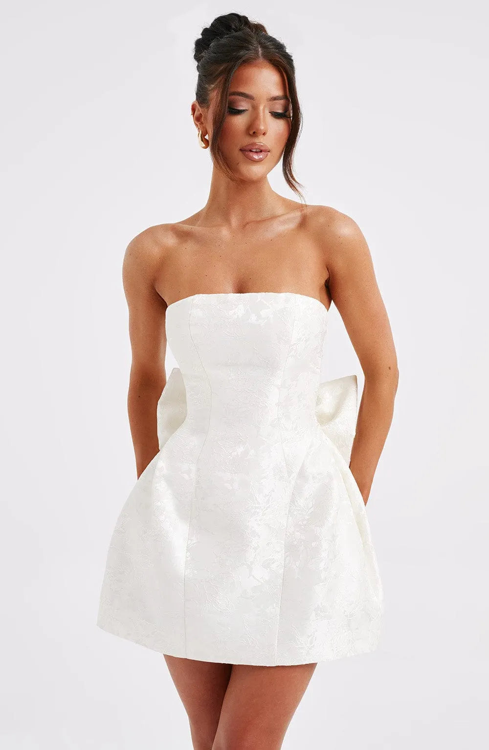 Elenora Mini Dress - Ivory Flowering Girl