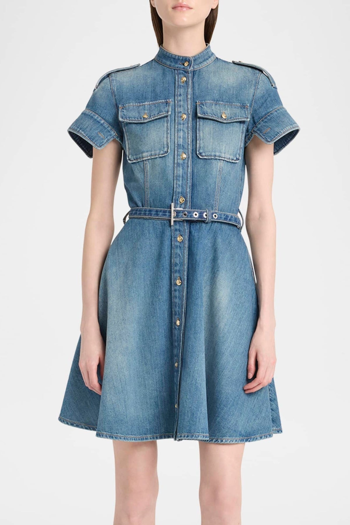 Rigby Belted Denim Mini Dress Flowering Girl