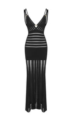 Gerben Black V-Neck Maxi Dress Flowering Girl