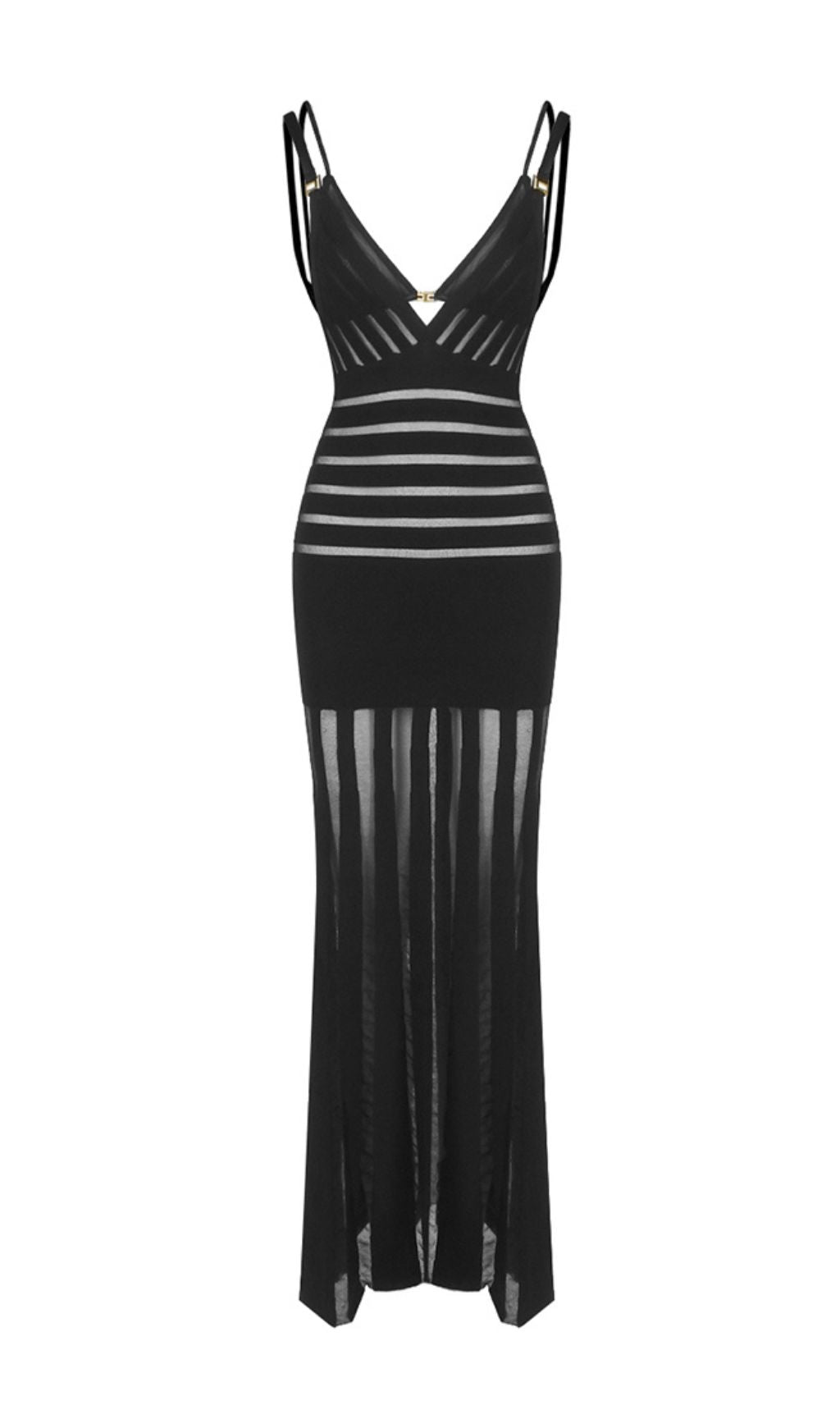 Gerben Black V-Neck Maxi Dress Flowering Girl