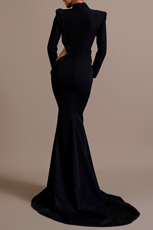 Angela Cut Out Diamond Bandage Bodycon Maxi Dress In Black Flowering Girl