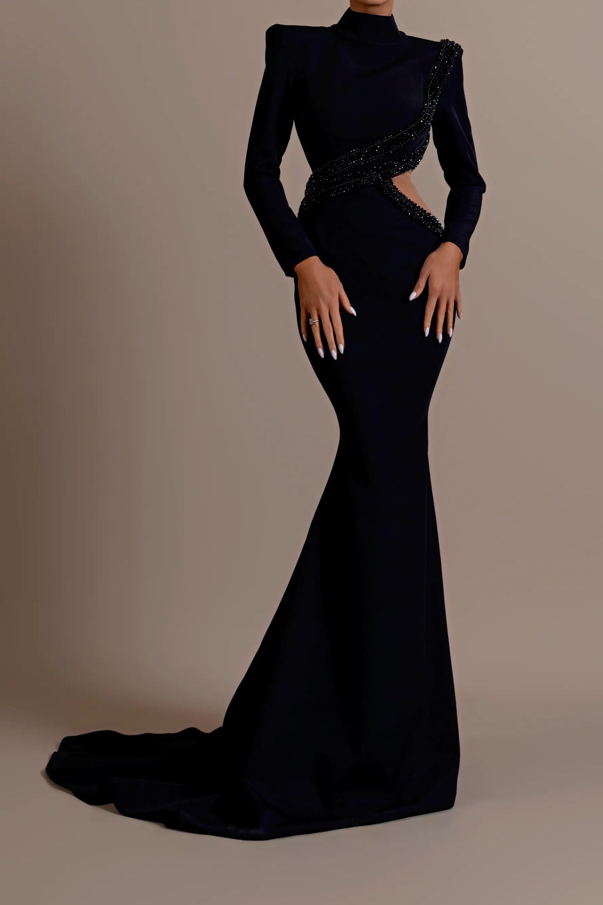 Angela Cut Out Diamond Bandage Bodycon Maxi Dress In Black Flowering Girl