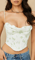 Pile Of Broken Flowers Pile Neck Camisole Flowering Girl