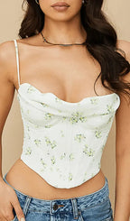 Pile Of Broken Flowers Pile Neck Camisole Flowering Girl