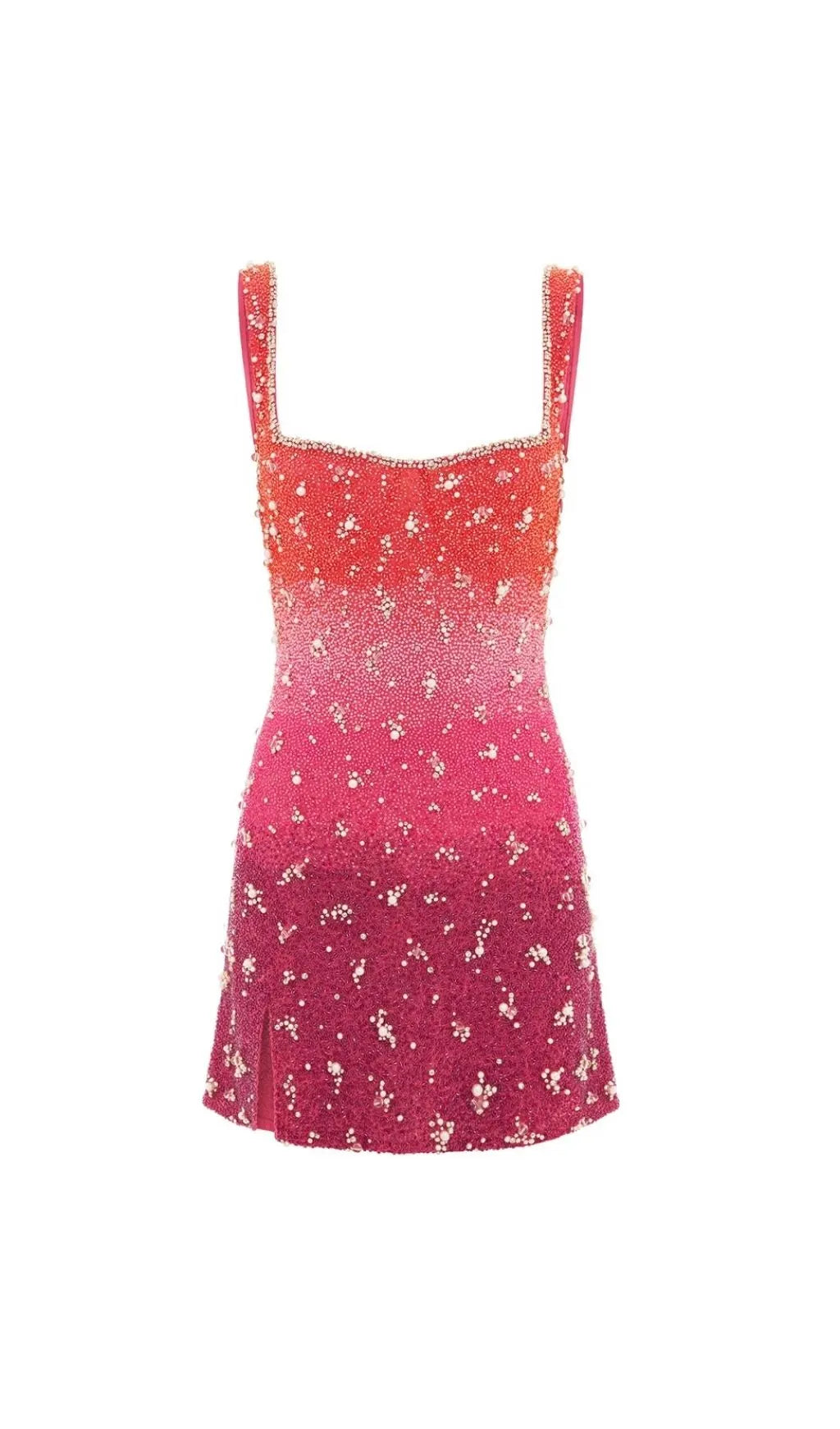 Karly Pink Strappy Beaded Mini Dress Flowering Girl