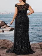 Mare Black Sequin Plus Size Maxi Dress Flowering Girl