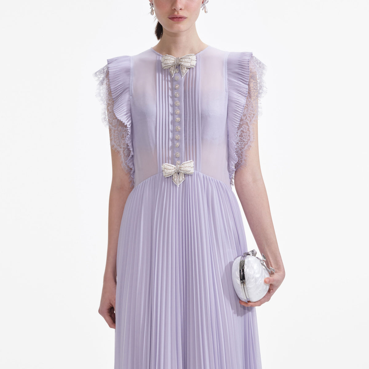 Lilac Chiffon Ruffle Maxi Dress Flowering Girl