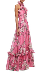 Isabelle Ruffled Halter Maxi Dress Flowering Girl