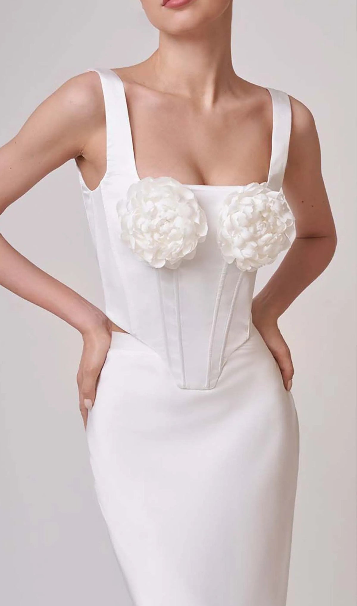 Roses Embelished Corset Two Pieces Set Flowering Girl