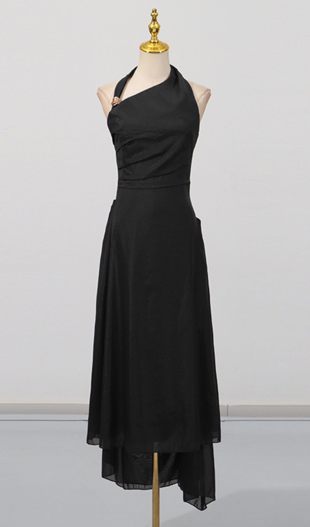 Gibson Black Halter Maxi Dress Flowering Girl