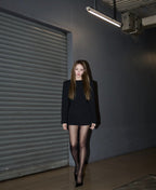 Hedda Crepe Suit Mini Dress In Black Flowering Girl
