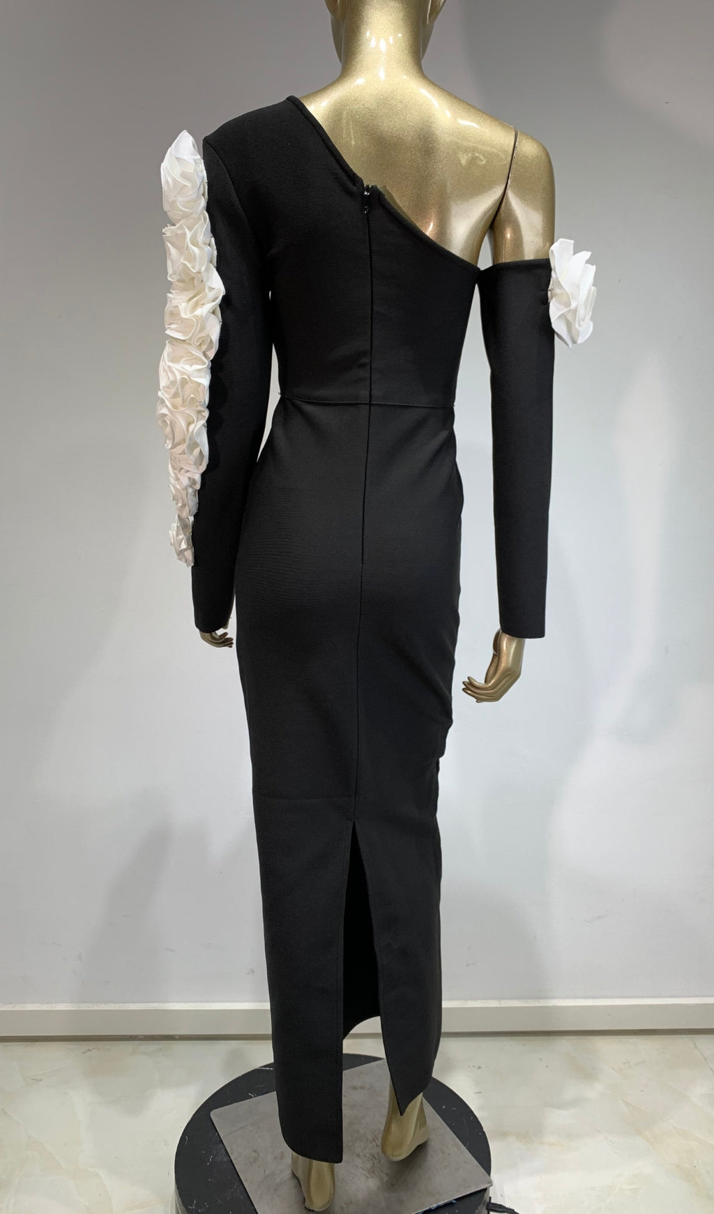 Bach Black Flower Long Sleeve Maxi Dress
