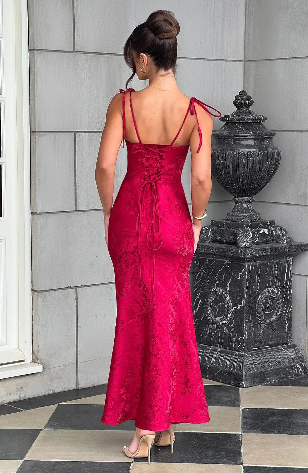 Whitney Maxi Dress - Red Flowering Girl