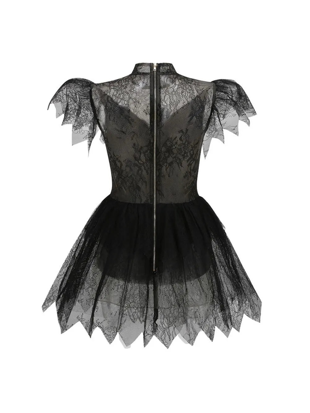 Makis Black Lace Mini Dress Flowering Girl
