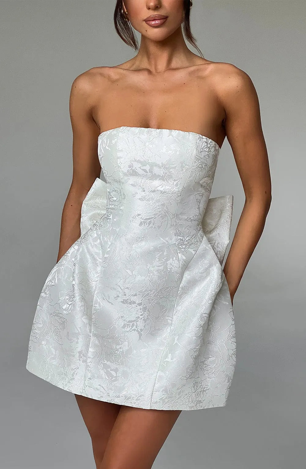 Elenora Mini Dress - Ivory Flowering Girl