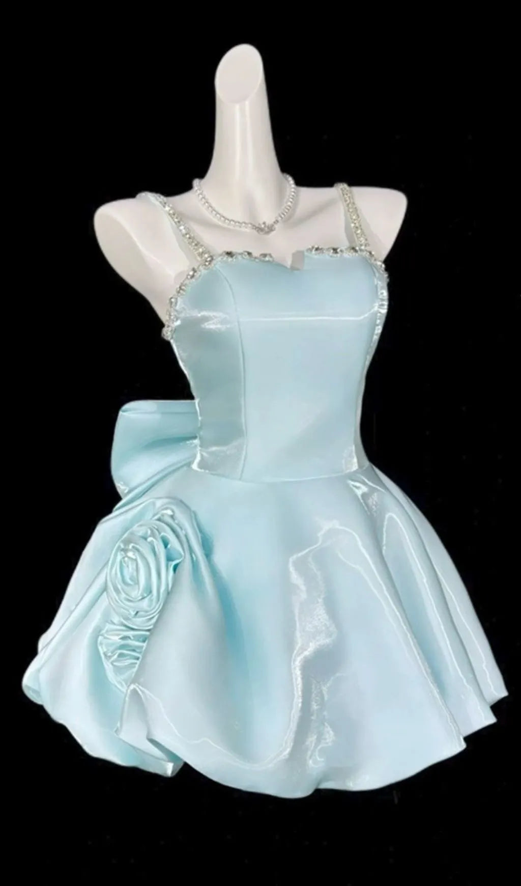 Krissy Strappy Diamante Flower Mini Dress Flowering Girl